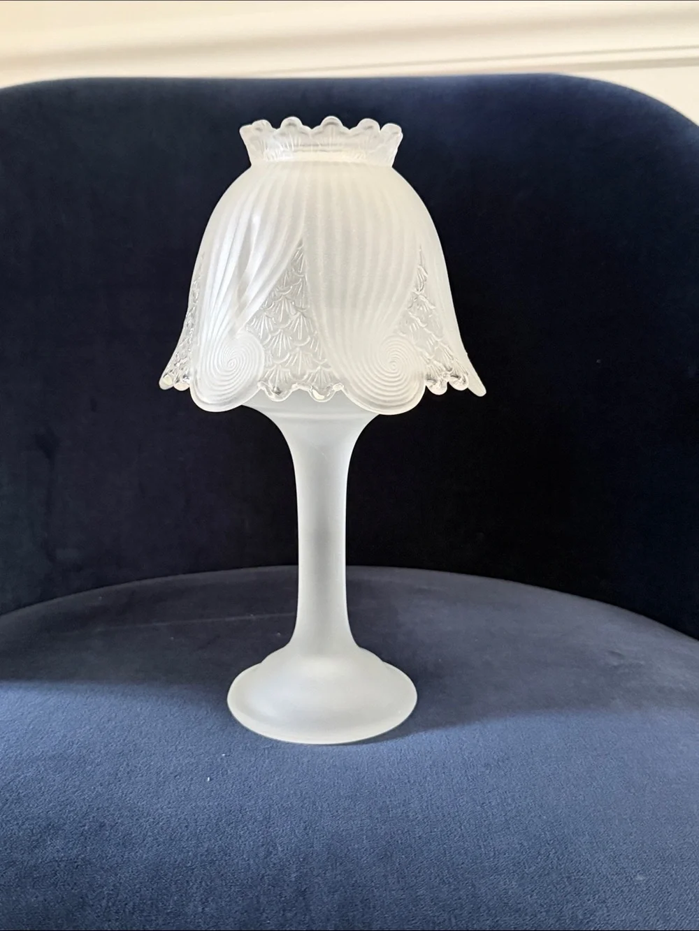 PartyLite VTG Fairy Light Lamp Frosted Clairmont Candle Holder 10x6